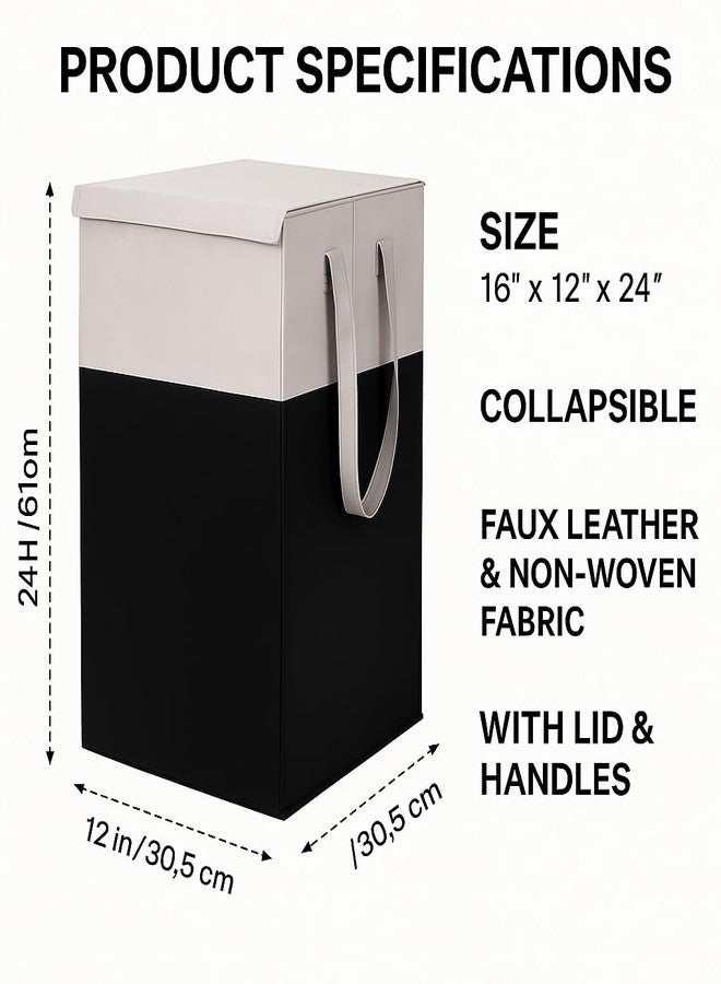 Ink Craft 75L Large Laundry Basket with Lid - Foldable Dirty Clothes Hamper & Cloth Storage Bin, Multipurpose Laundry Bag & Clothes Organizer for Bedroom, Bathroom & Home (1, Grey) - Image 2